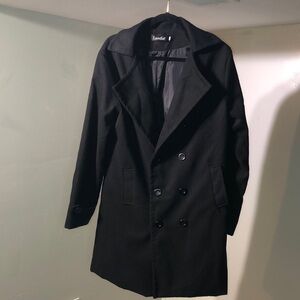 Mens woolen 3/4 trench coat